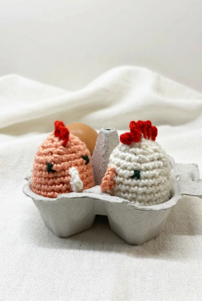 yarni Osterdeko: Huhn oder Ei?