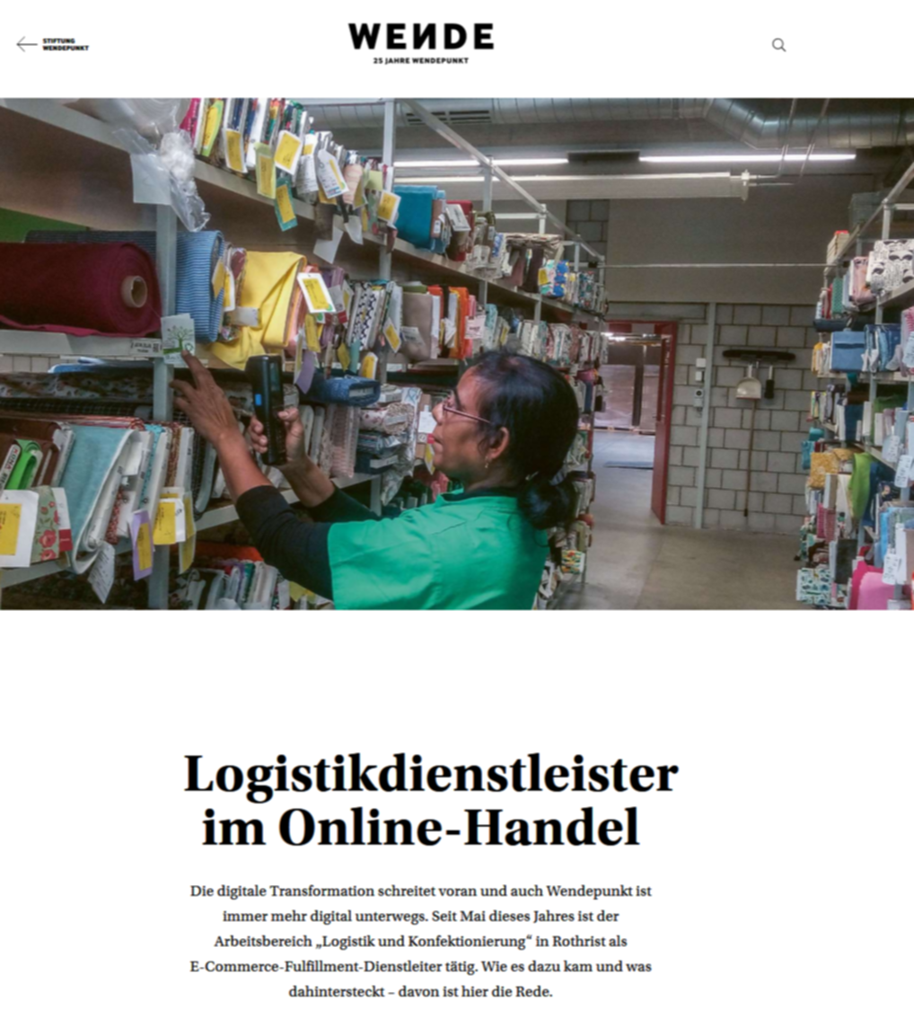 Logistikdienstleister im Online-Handel – Stiftung Wendepunkt