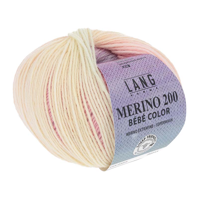MERINO 200 BEBE COLOR - 155 - BUNT ROSA/BLAU/GELB 155.0354