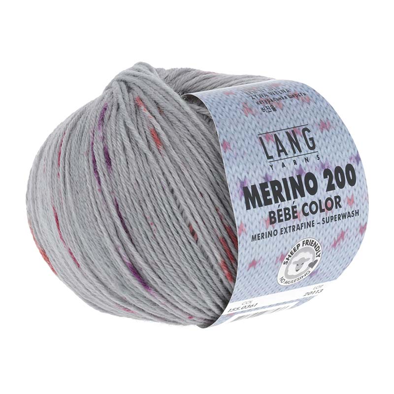MERINO 200 BEBE COLOR - 155 - GRAU-ROT 155.0361