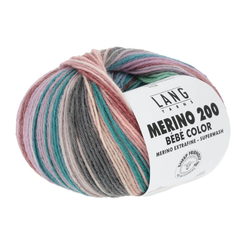 MERINO 200 BEBE COLOR - 155 - BLAU/LACHS/GRÜN 155.0453