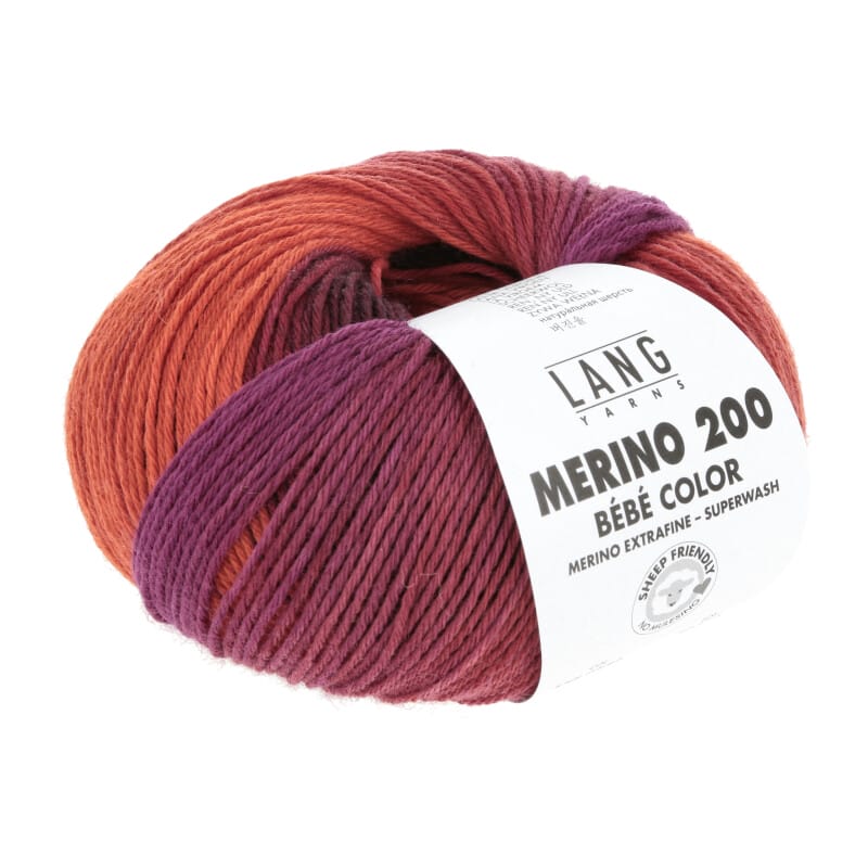 MERINO 200 BEBE COLOR - 155 - ORANGE/ROT/VIOLA 155.0554