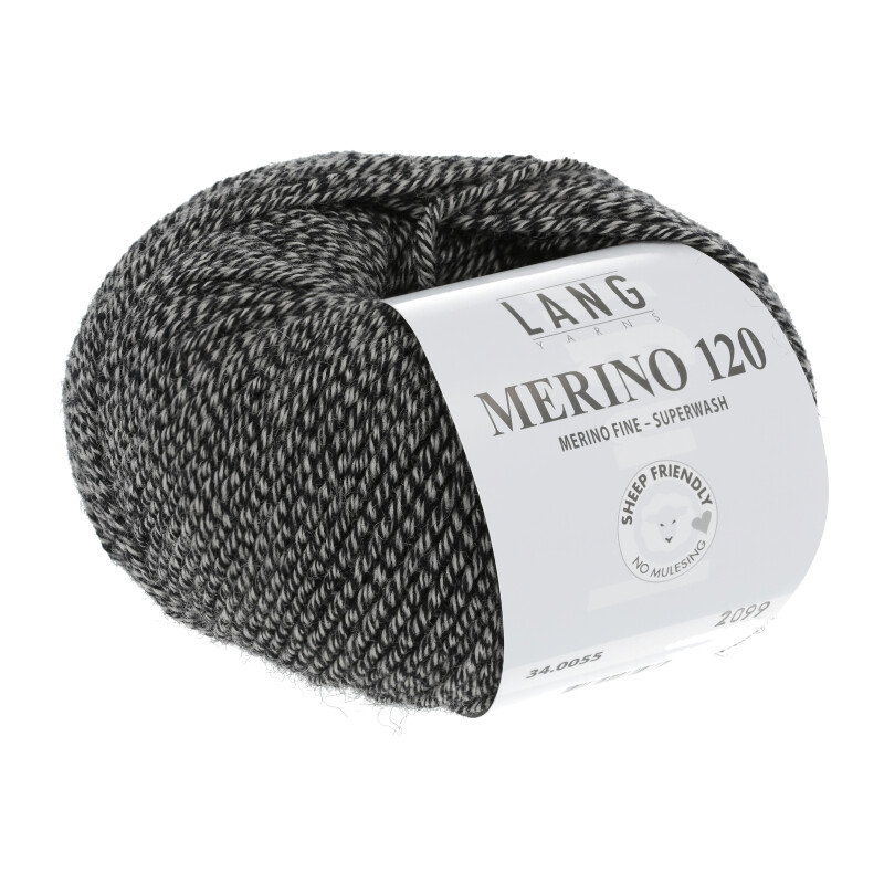 MERINO 120 - 34 - SCHWARZ/BEIGE MOULINÉ 34.0055