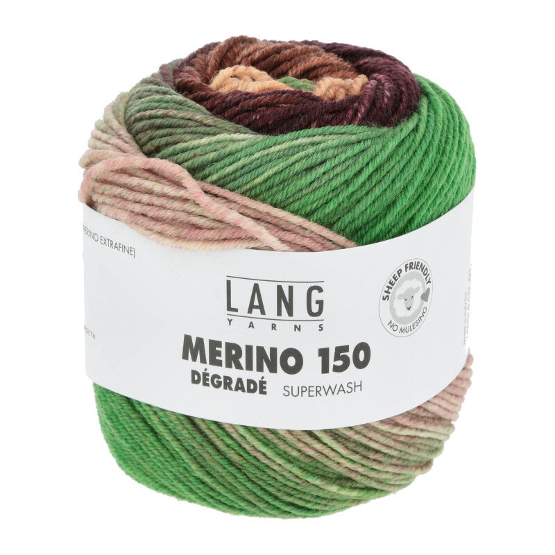 MERINO 150 DÉGRADÉ - 40 - GRÜN/BORDEAUX/LACHS 40.0012