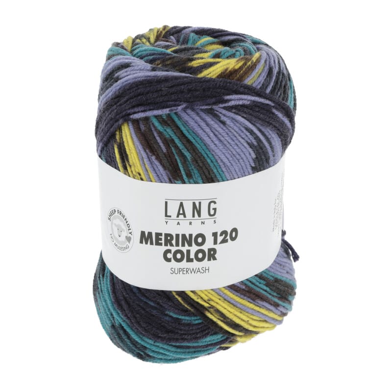 MERINO 120 COLOR - 47 - VIOLETT/GELB/BRAUN/AQUA 47.0001
