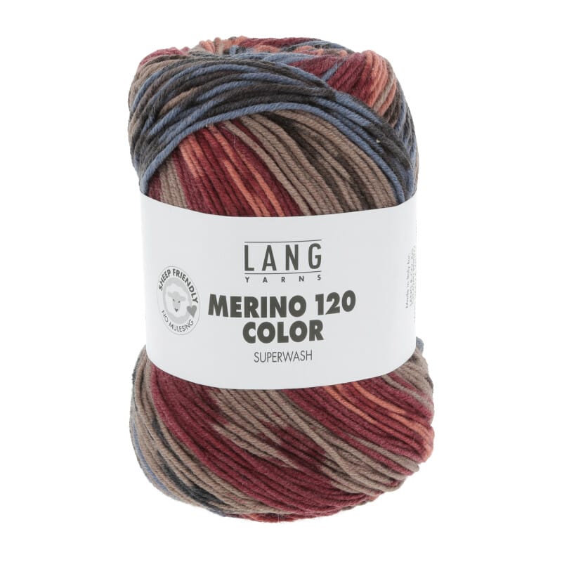 MERINO 120 COLOR - 47 - BLAU/WEINROT/BRAUN/LACHS 47.0002