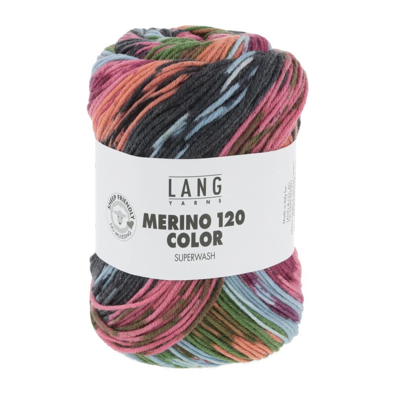 MERINO 120 COLOR - 47 - GRÜN/ROSA/BLAU/GRAU 47.0003
