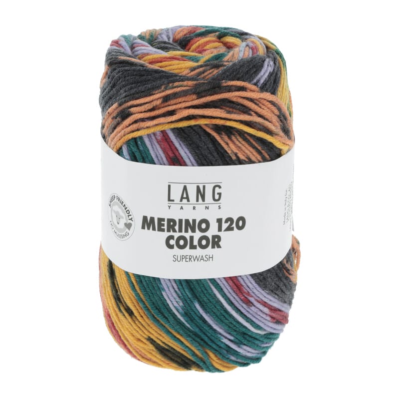 MERINO 120 COLOR - 47 - GELB/PETROL/ORANGE/FLIEDER 47.0004
