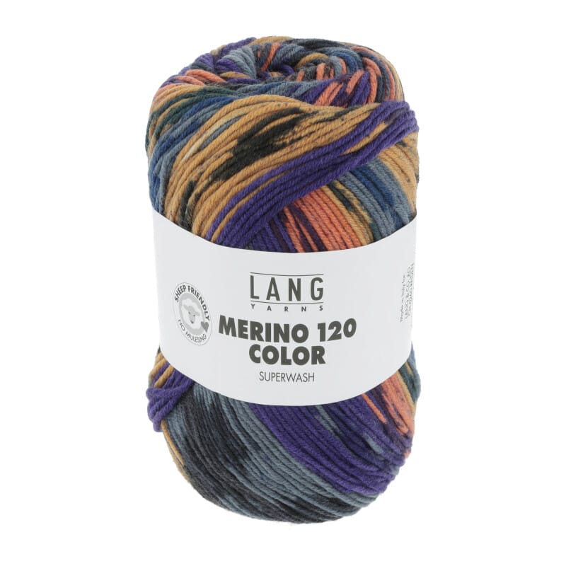 MERINO 120 COLOR - 47 - VIOLETT/ORANGE/OCKER/TAUBE 47.0005