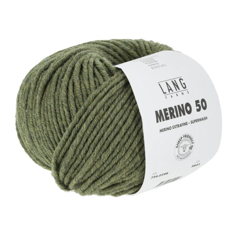 MERINO 50 - 756 - DUNKELOLIVE MÉLANGE 756.0398