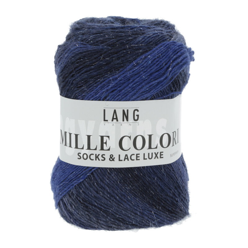 MILLE COLORI SOCKS & LACE LUXE - 859 - MARINE-SILBER 859.0035