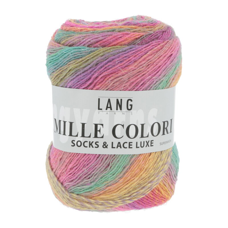 MILLE COLORI SOCKS & LACE LUXE - 859 - BUNT PINK/MINT/GELB 859.0053