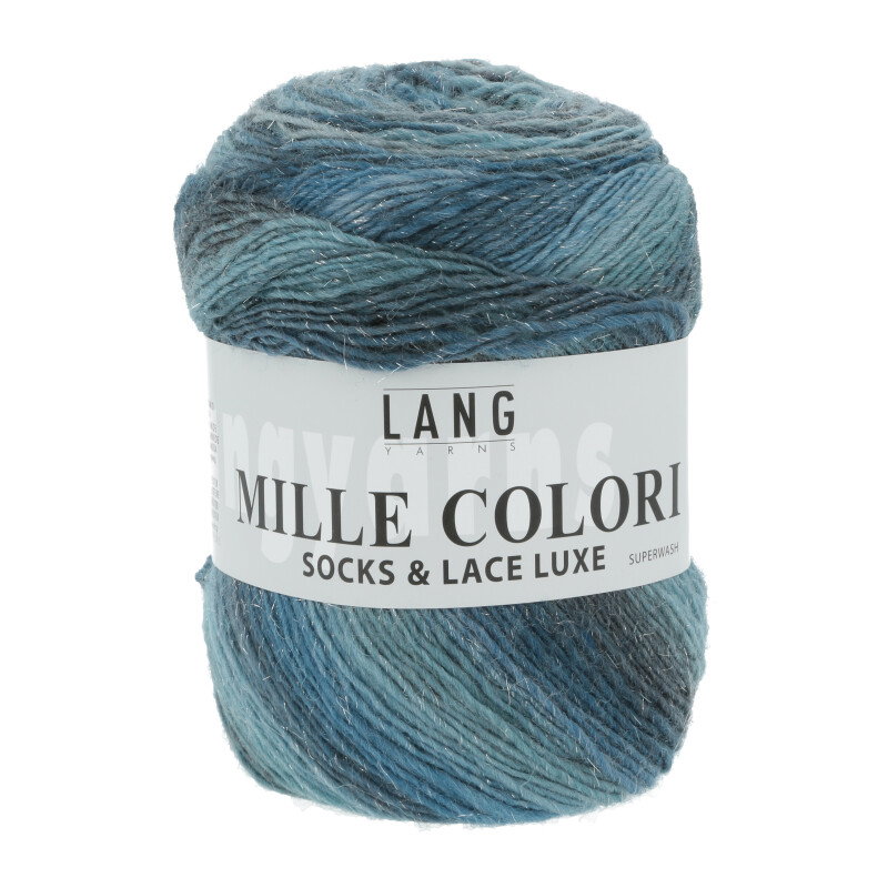 MILLE COLORI SOCKS & LACE LUXE - 859 - TÜRKIS/PETROL-SILBER 859.0078