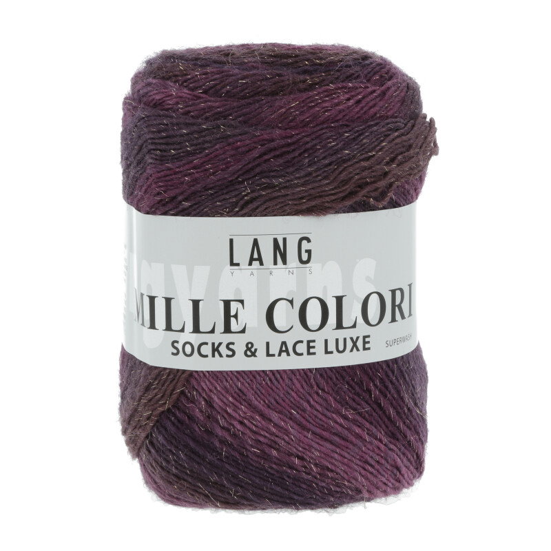 MILLE COLORI SOCKS & LACE LUXE - 859 - AUBERGINE-GOLD 859.0080