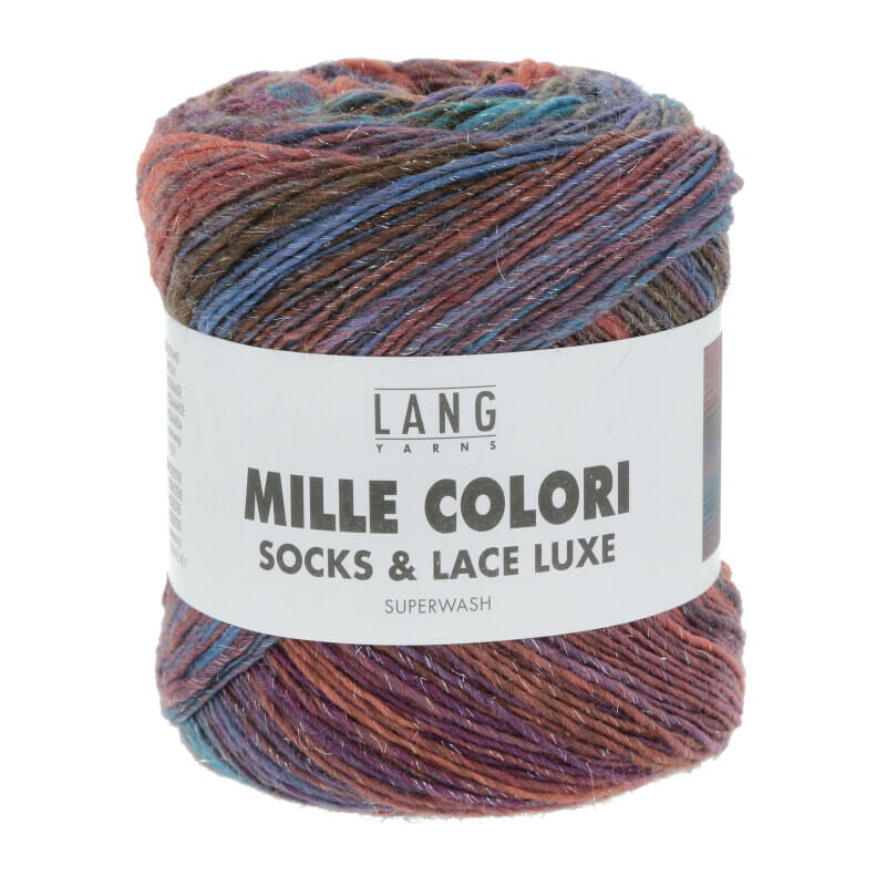 MILLE COLORI SOCKS & LACE LUXE - 859 - BLAU/VIOLETT/BRAUN 859.0201