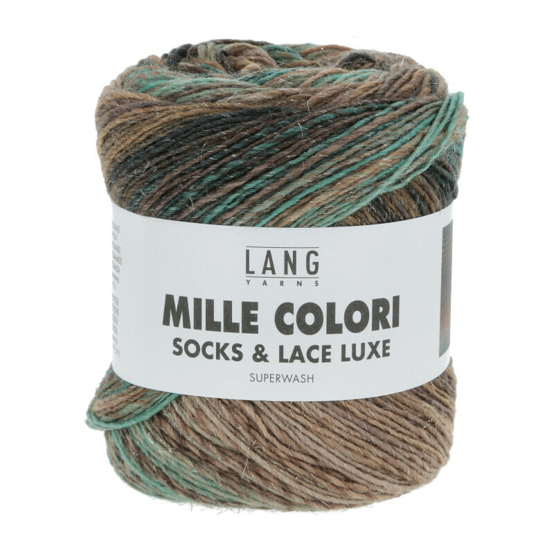 MILLE COLORI SOCKS & LACE LUXE - 859 - BRAUN/PETROL/TÜRKIS 859.0205