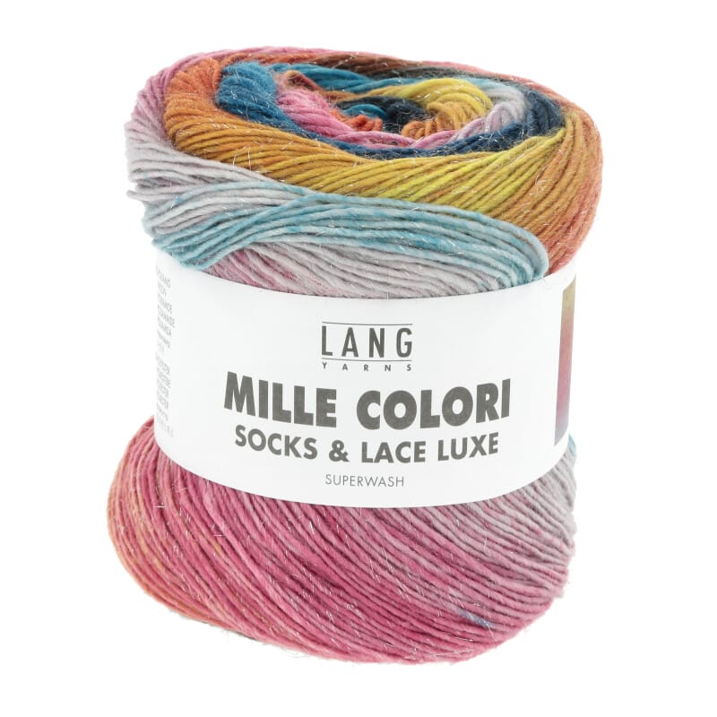 MILLE COLORI SOCKS & LACE LUXE - 859 - TÜRKIS/PINK/GELB 859.0212