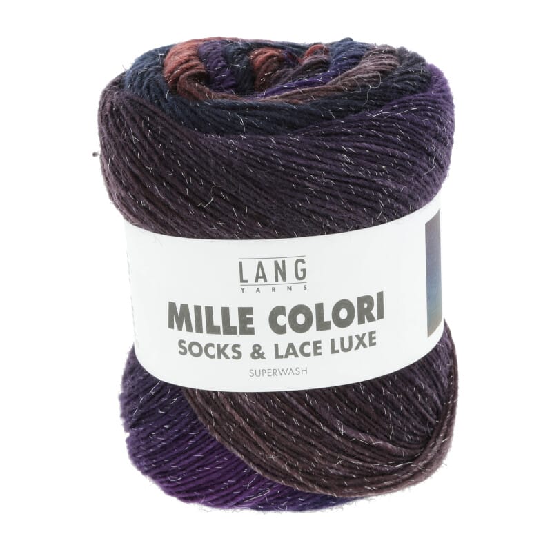 MILLE COLORI SOCKS & LACE LUXE - 859 - HELLBRAUN/PETROL/AUBERGINE 859.0213