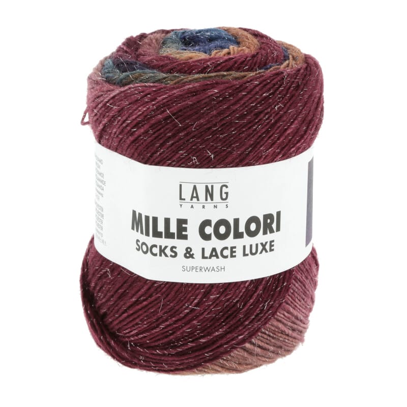 MILLE COLORI SOCKS & LACE LUXE - 859 - NAVY/VIOLETT/BRAUN 859.0214
