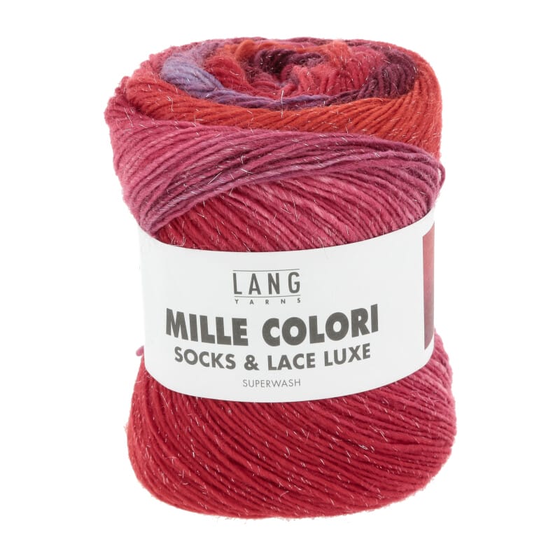MILLE COLORI SOCKS & LACE LUXE - 859 - ROT/DUNKELROT/FLIEDER 859.0217