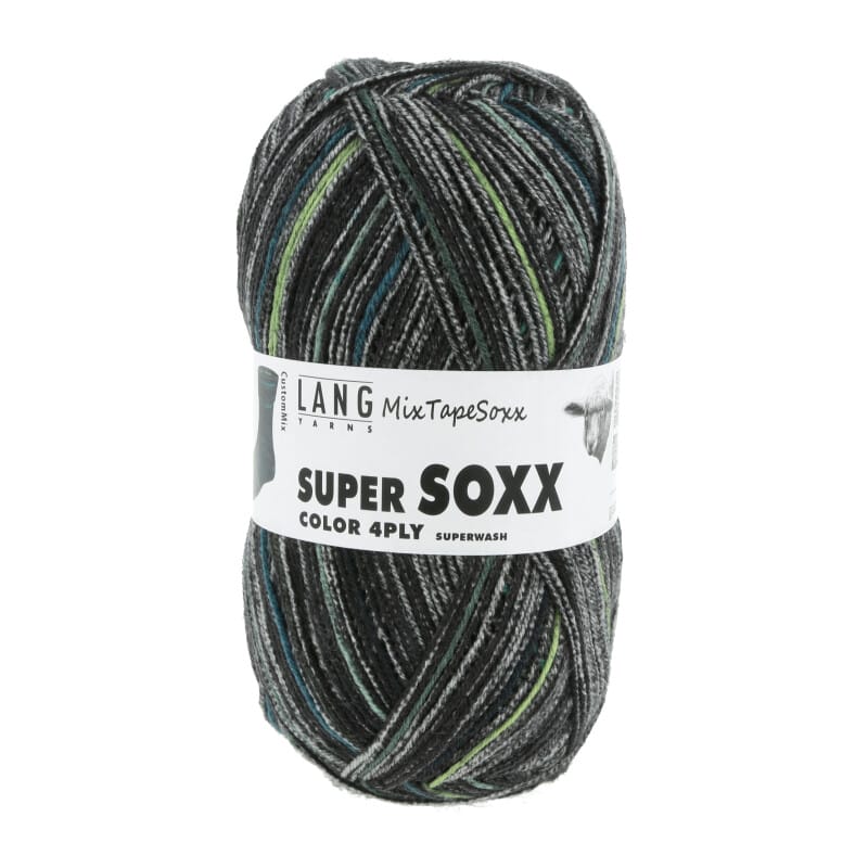 SUPER SOXX COLOR 4-FACH - 901 - SCHWARZ/GRÜN/TÜRKIS 1134 CUSTO 901.0453