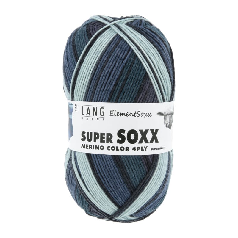 SUPER SOXX MERINO COLOR 4-FACH/4-PLY - 640 - BLAU / 1146 WATER 640.0528