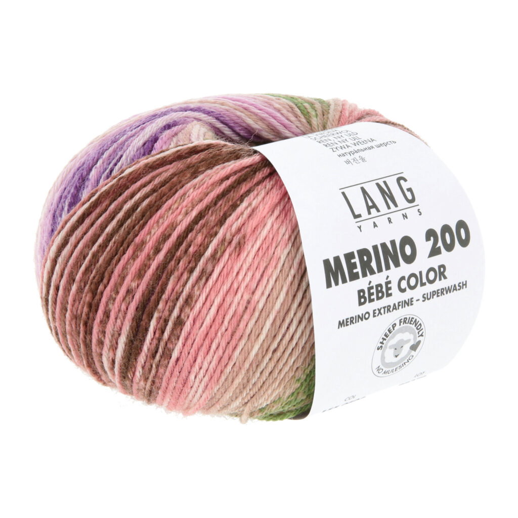 MERINO 200 BEBE COLOR - 155 - VIOLETT/FLAMINGO/GRAS 155.0602