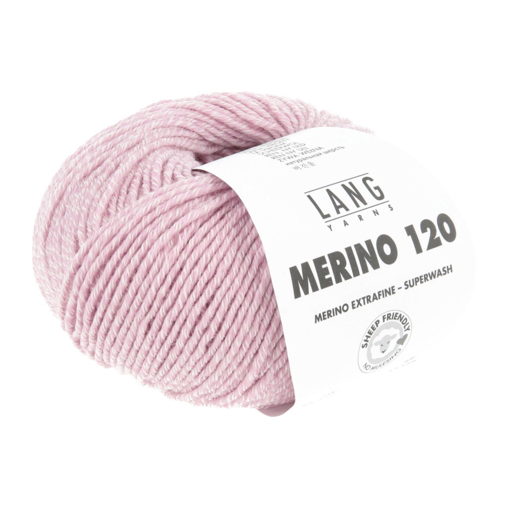 MERINO 120 - 34 - FLAMINGO/WEISS MOULINÉ 34.0151