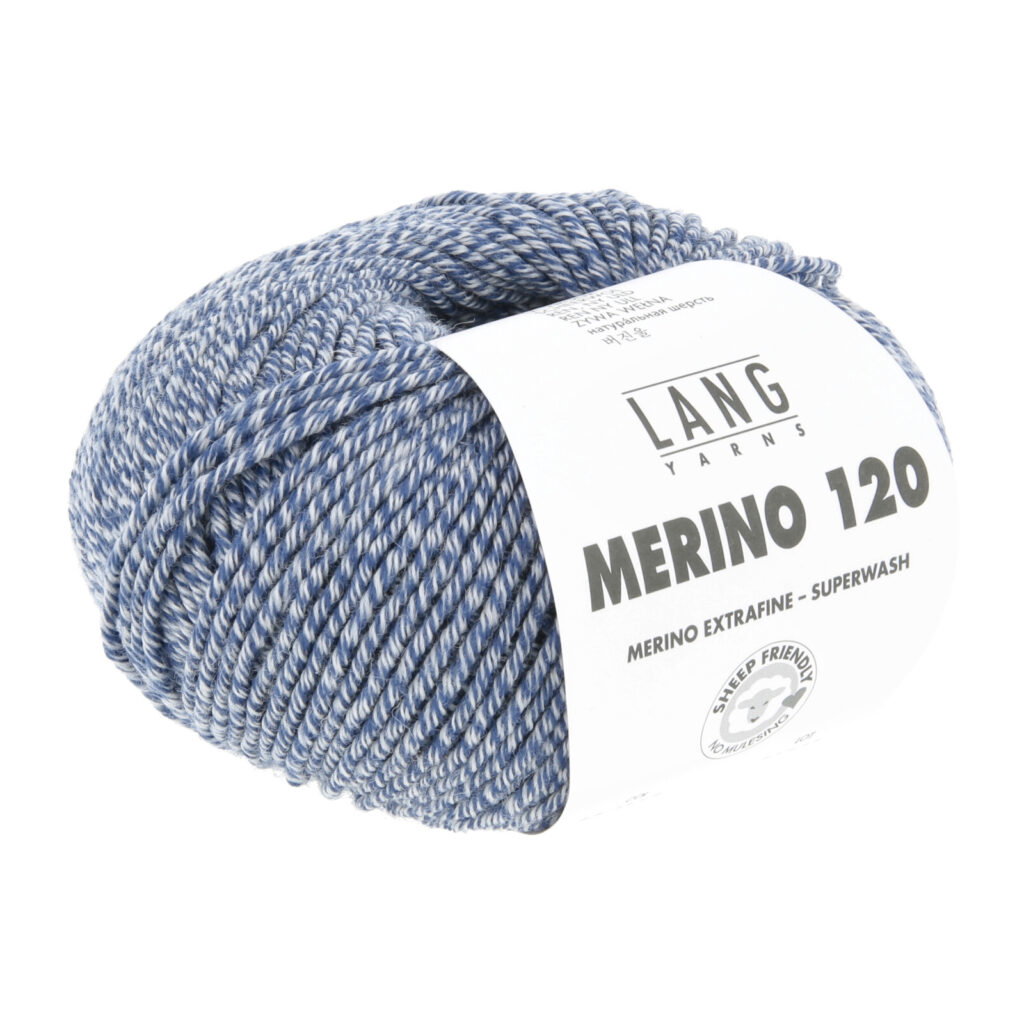 MERINO 120 - 34 - MARINE/WEISS MOULINÉ 34.0153