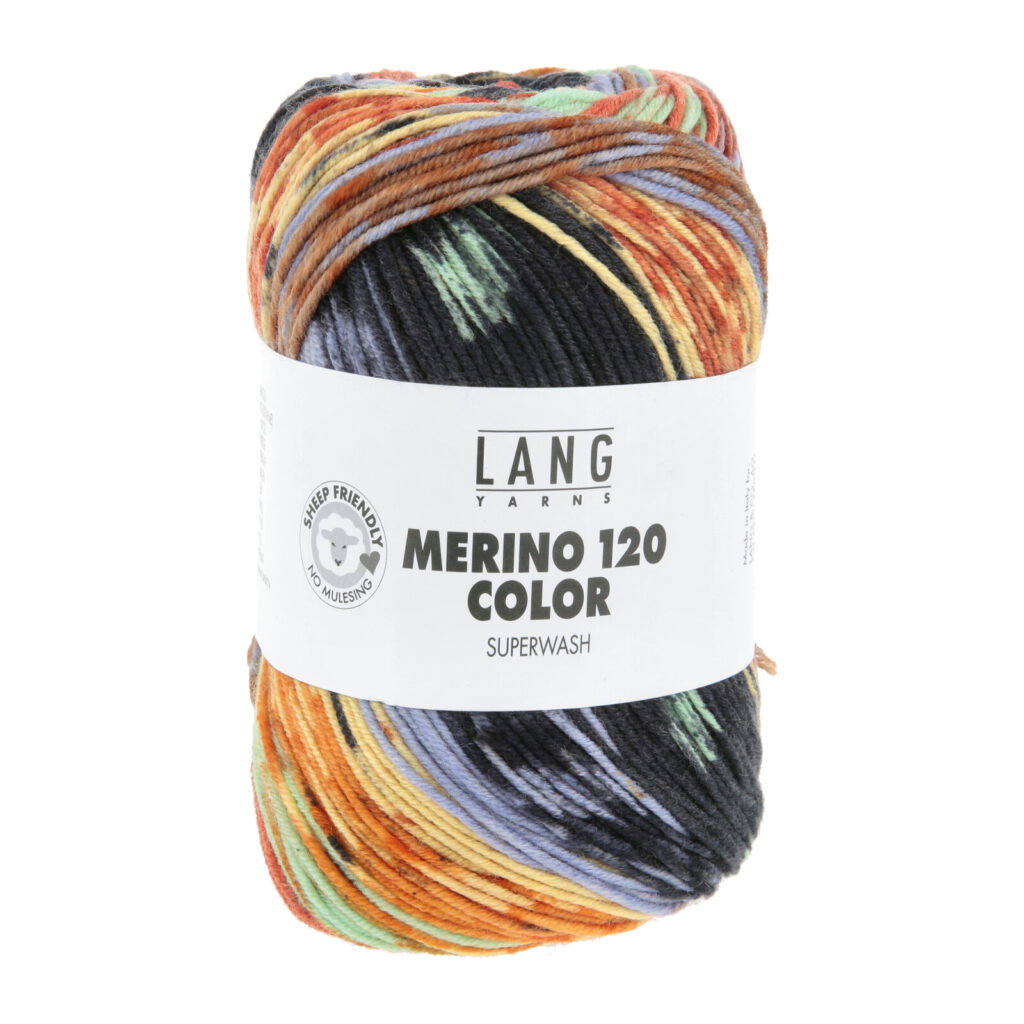 MERINO 120 COLOR - 47 - MINT/MAIS/LILA/ORANGE 47.0008