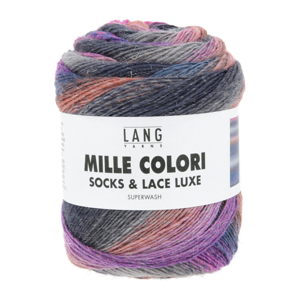 MILLE COLORI SOCKS & LACE LUXE - 859 - VIOLETT/GRAU/ZYKLAME 859.0218