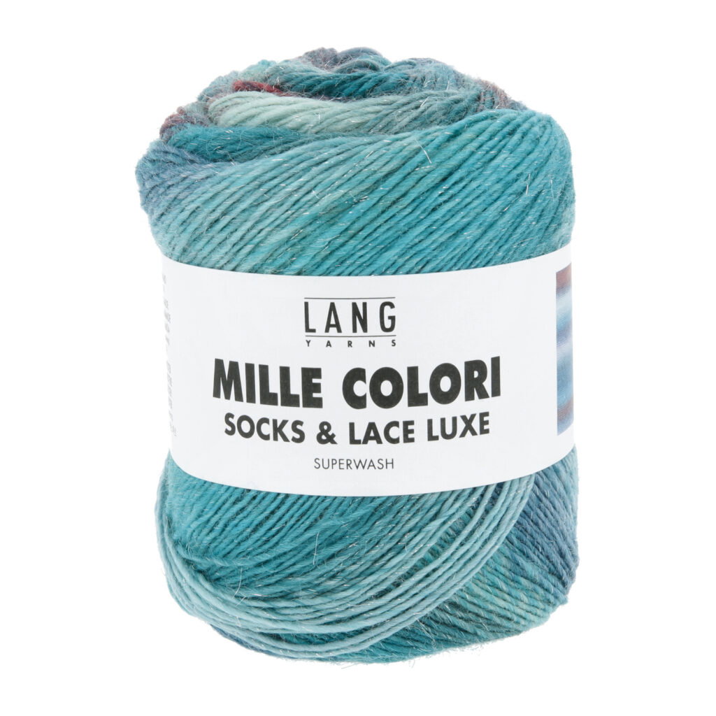 MILLE COLORI SOCKS & LACE LUXE - 859 - PETROL/HELLTÜRKIS/SMARAGD 859.0221