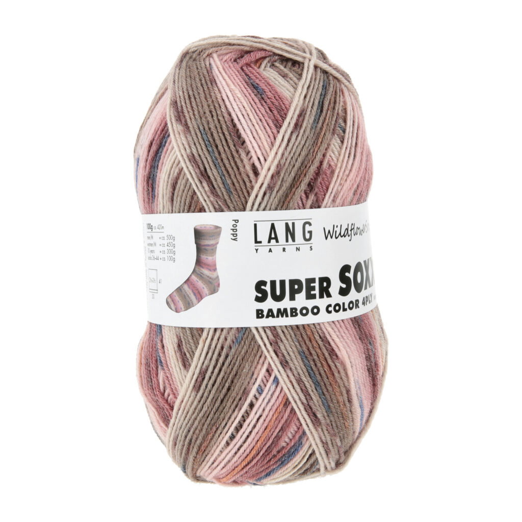 SUPER SOXX BAMBOO COLOR 4-FACH/4-PLY - 641 - ROSA/BRAUN 1152 POPPY 641.0560