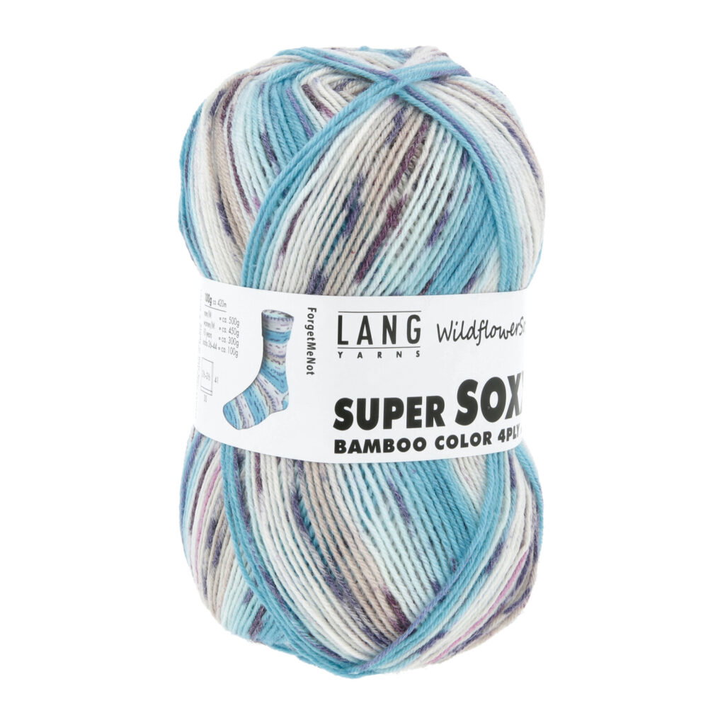 SUPER SOXX BAMBOO COLOR 4-FACH/4-PLY - 641 - BLAU/OFFWHITE 1152 FORGET-ME-NOT 641.0563