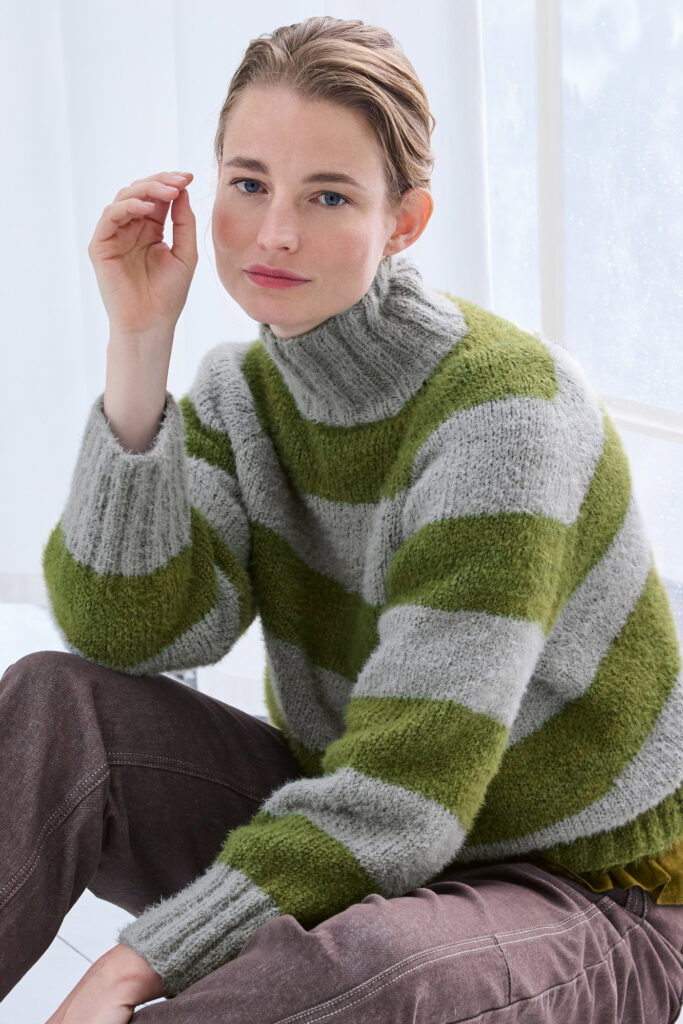 LANA GROSSA Top-down-pullover - Modell 22 Filati Journal 72