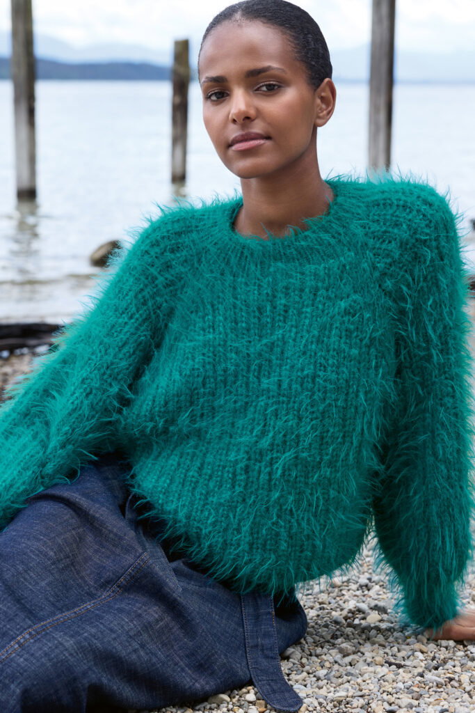 LANA GROSSA Top-down-pullover - Modell 28 Filati Journal 72