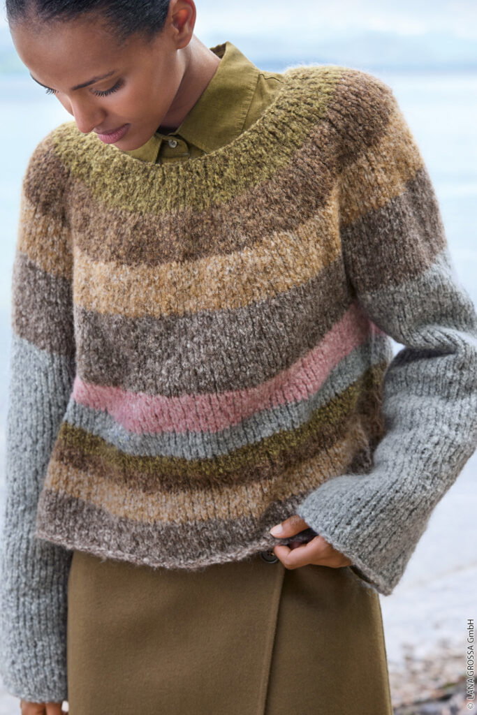 LANA GROSSA Top-down-pullover - Modell 31 Filati Journal 72